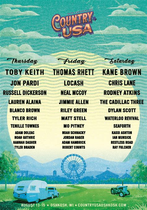 countrydle|country usa lineup.
